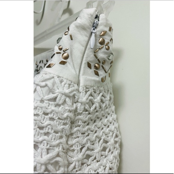 Hollister White Crochet Mini Skirt Size 00 Junior - Picture 11 of 15
